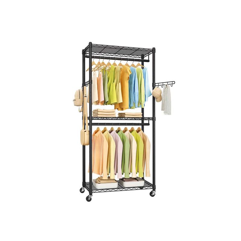 3-Layer Bathroom Wall Shelf with Hook – Metal Wire Organizer Rack for Small Bathroom Supplies