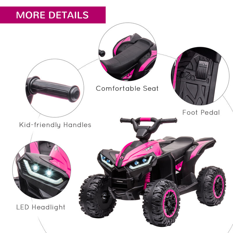 BreeBe Kids Battery Powered ATV Quad with Forward and Reverse image number 6