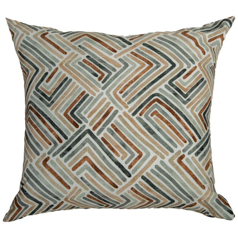 22"x22" Indoor/Outdoor Pillow, Abstract Gray and Brown