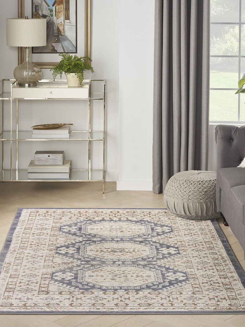 Serenity Home SRH01 Ivory/Blue 3'11" x 5'11" Rug