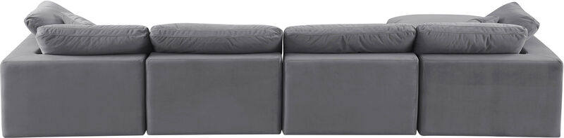 Meridian Furniture Comfy Grey Velvet Modular Sectional
