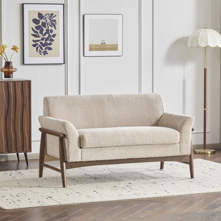 Christopher Knight Home Shiloh Modern 57.5" Elm Wood Frame Uphostered Loveseat