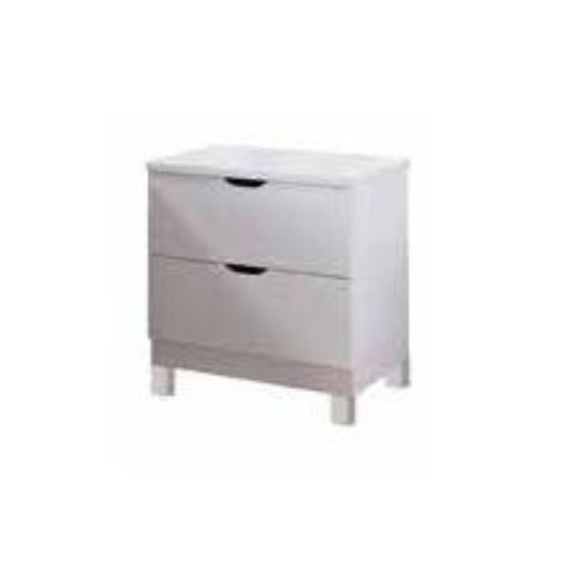 White Nightstand With 2 Drawers