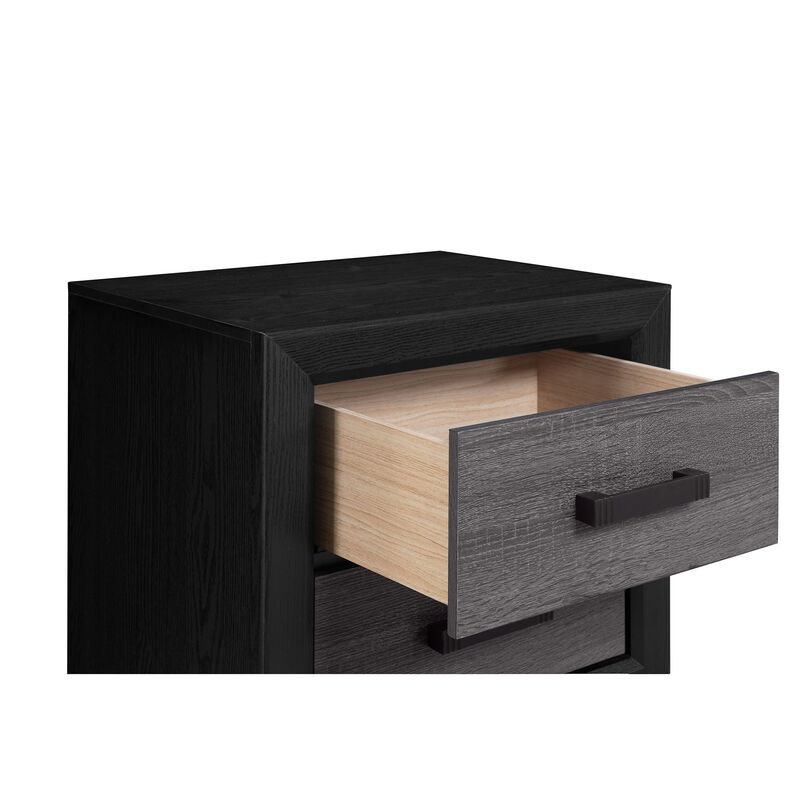 Lisbon Grey Black Modern Bedroom Nightstand image number 4