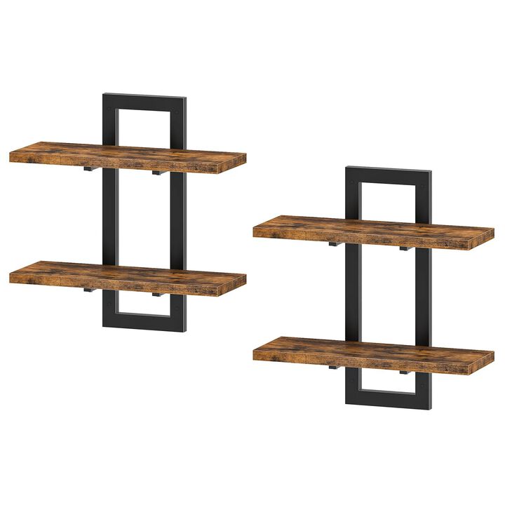 Wall-Mounted Shelf Set of 2, Modern Floating Storage Shelves for Home