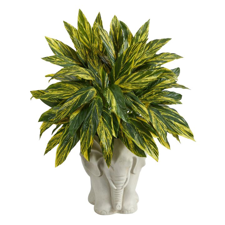 Nearly Natural 25-in Tradescantia Plant in Shaped Planter (Real Touch)