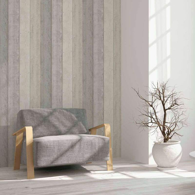 Forrest Blush Wood Plank Wallpaper image number 3