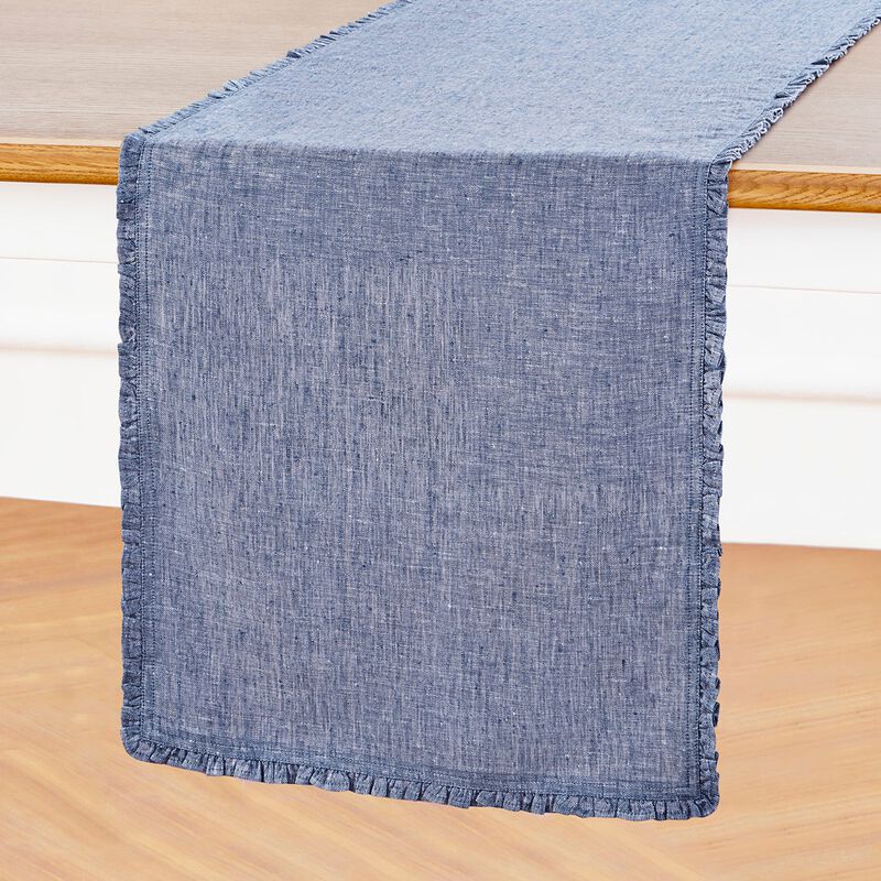 Christmas Linen Table Runner - Juliette Ruffle, Solino Home