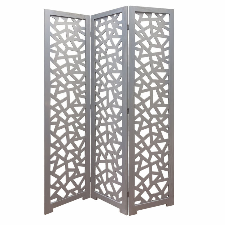 Solid Wood Folding 3-Panel Screen Room Divider for Privacy and Stylish Space Separation