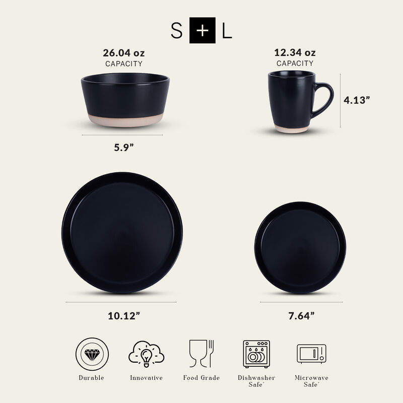 Stone Lain Jules Stoneware 32 Piece Dinnerware Set