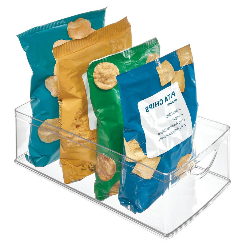 iDesign Recycled Plastic Cabinet and Pantry Storage Bin with Integrated Handles - 16    x 8    x 5   , Clear Bin