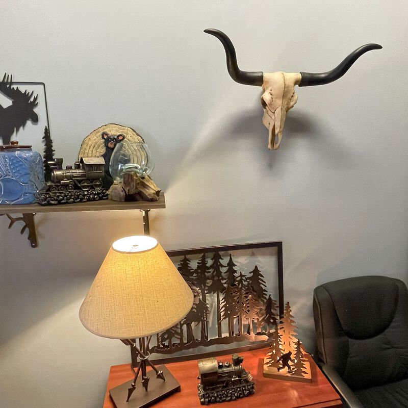 Huge Wall Hanging Longhorn Cow Skull 27in Wide Resin Long Horn Steer Wall Decor image number 5