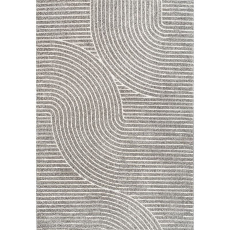 Hallie High-Low Minimalist Curve Geometric Indoor/Outdoor Area Rug