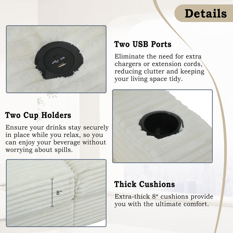 Merax Oversized Loveseat Chaise Lounge Sectional Sofa