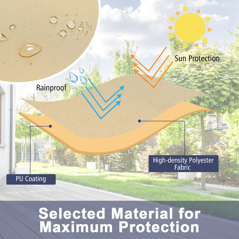 Patio Furniture Cover with Padded Handle and Click-Close Straps