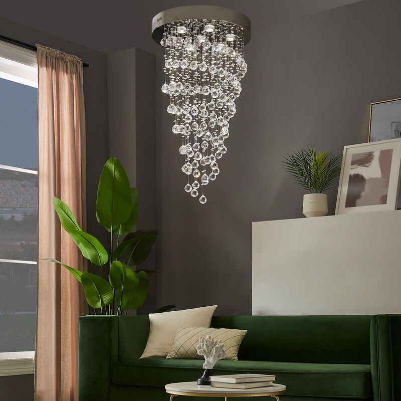 Crystal Chandelier Double Helix 7 LED Light