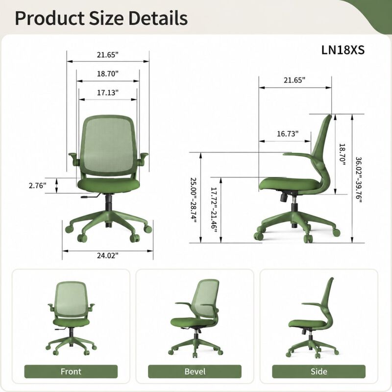 GOODSILO Ergonomic 350LBS Office Chair with Mesh Back, Molded Foam, Flip Armrests, Tilt and Height Adjustment for Home Office Use image number 1