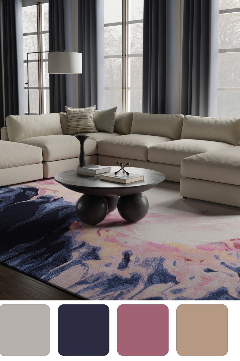 Kawai 8985F Pink/Multi 9' x 12' Rug image number 2