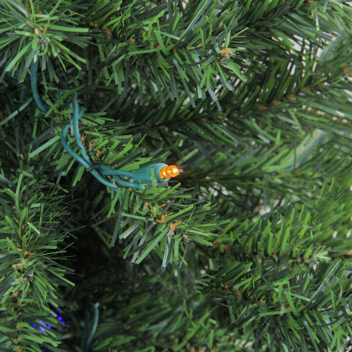 18" Pre-Lit Canadian Pine Artificial Christmas Tree - Multicolor Lights