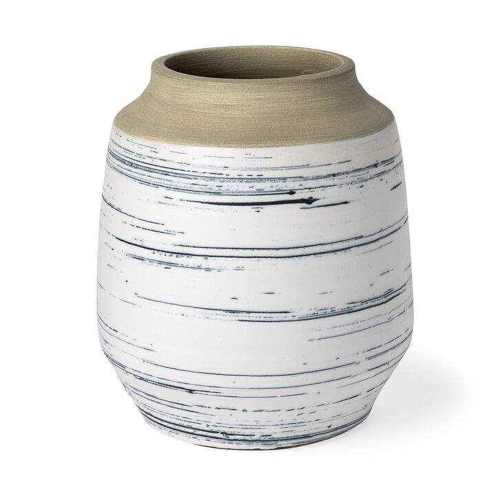 Stylish Abstract Cylinder Ceramic Vase for Home Accent or Table Display