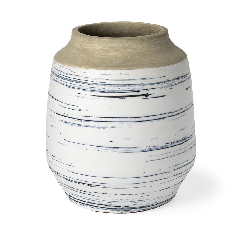 Stylish Abstract Cylinder Ceramic Vase for Home Accent or Table Display