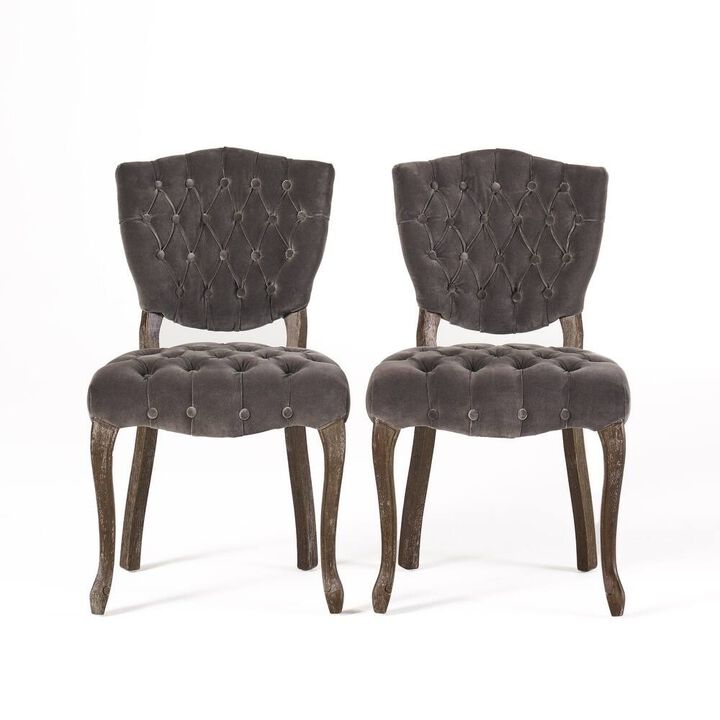 Merax Tufted Velvet Dining Chairs 2 Pieces