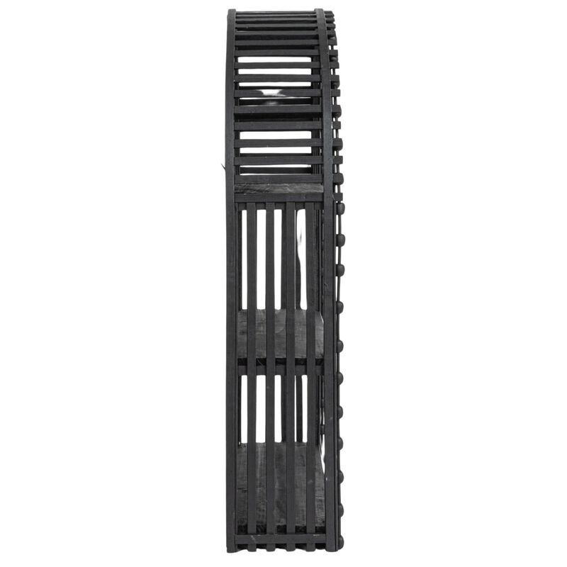 Arched Bamboo and Wood Wall Shelf, Black image number 5