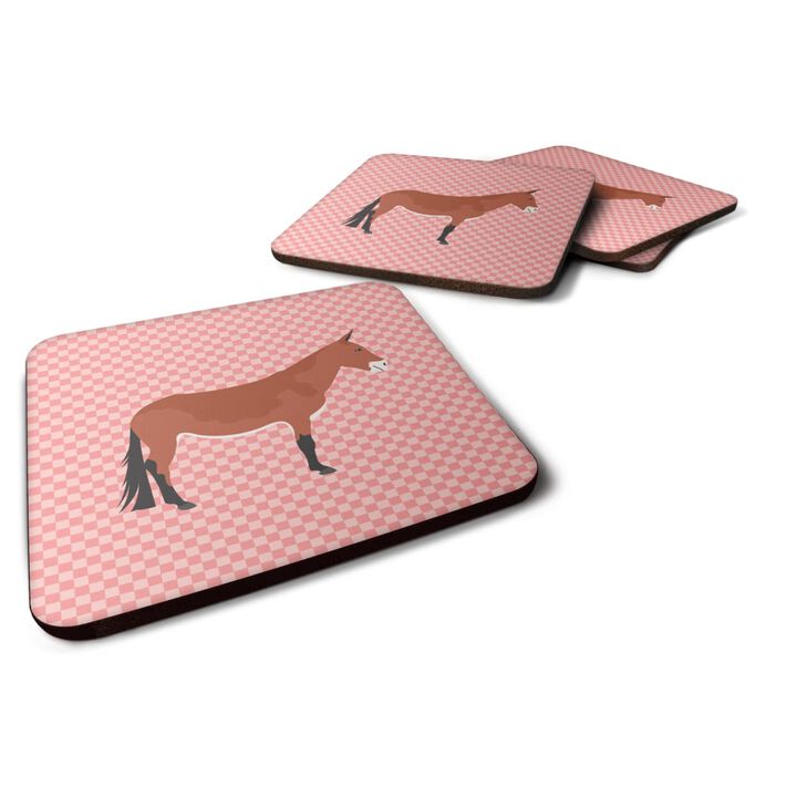 Caroline's Treasures Mule Pink Check Decorative coasters, 3.5, Multicolor