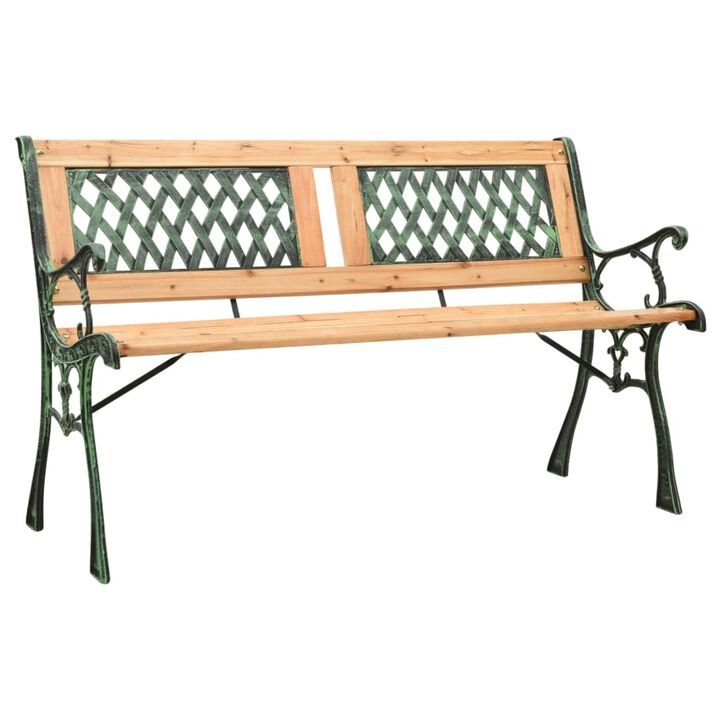 vidaXL Garden Bench 48" Cast Iron and Solid Firwood