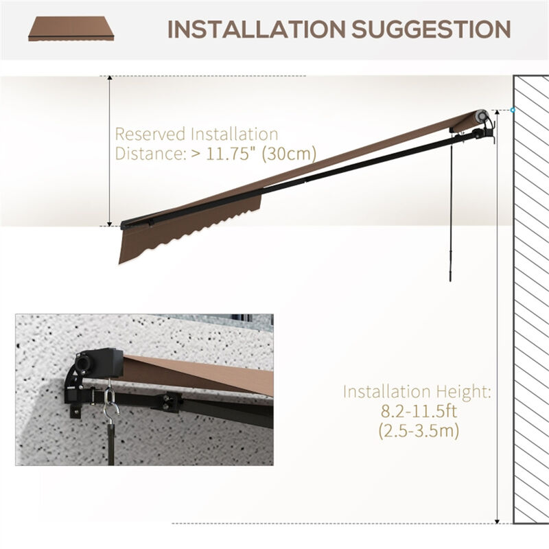 Outdoor Retractable Awning for Patio or Deck, Easy Installation and UV Protection image number 6