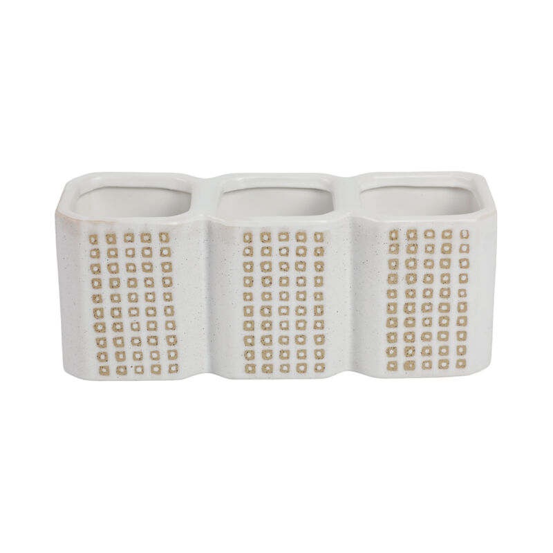 3-Cup Dotted Pen Holder image number 0