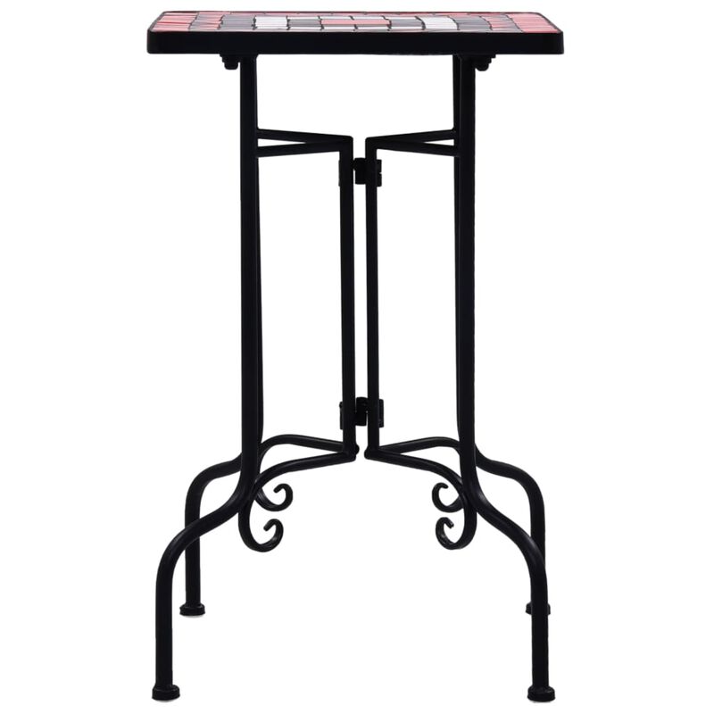 vidaXL Mosaic Side Table Terracotta and White Ceramic