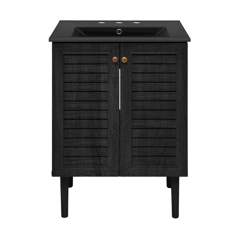 24" Freestanding Bathroom Vanity with 3-Hole Widespread Sink Top image number 0