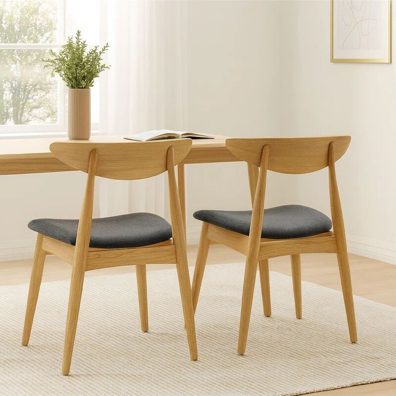 Hoso Dining Chair Set of 2, Curved, Padded image number 6