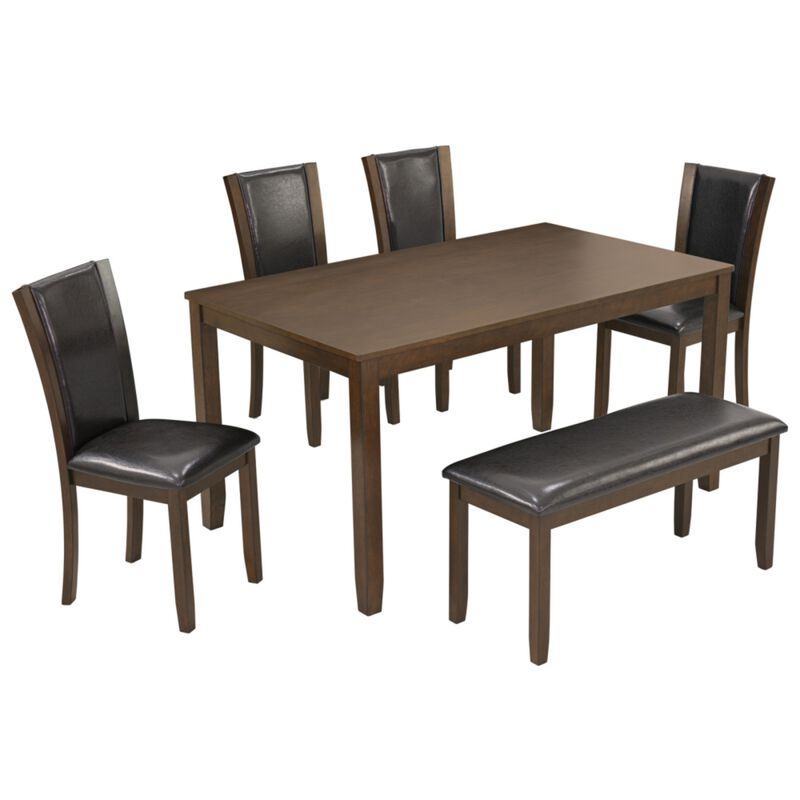 Pimmel 6‑Piece Rectangular Farmhouse Rustic  Dining Table Set image number 8