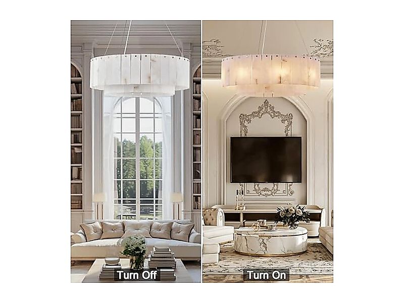 Alabaster Chandeliers D23in Round Dining Room Small Chandelier Light Fixture image number 2