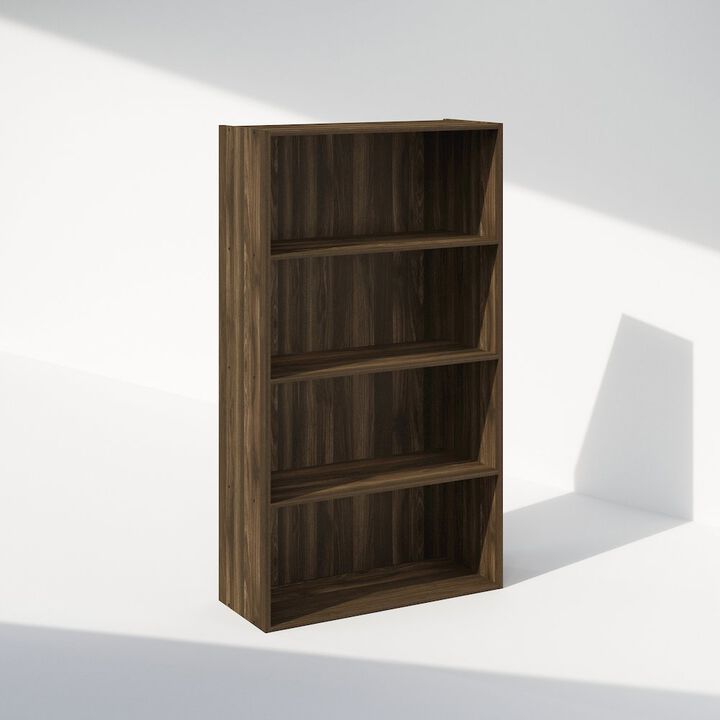 Simple Open Shelf, Bookcases, 4-Tier, Columbia Walnut
