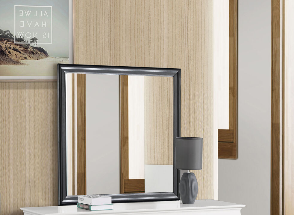 38 in. x 38 in. Classic Square Wood Framed Dresser Mirror