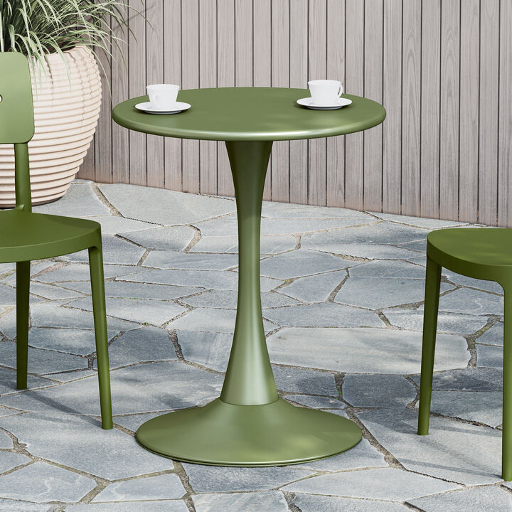 WestinTrends 23.5" Round Outdoor Indoor Metal Cocktail Dining Table