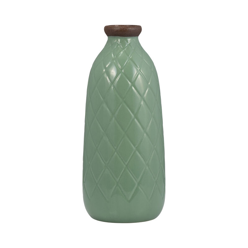12" Plaid Textured Vase image number 0