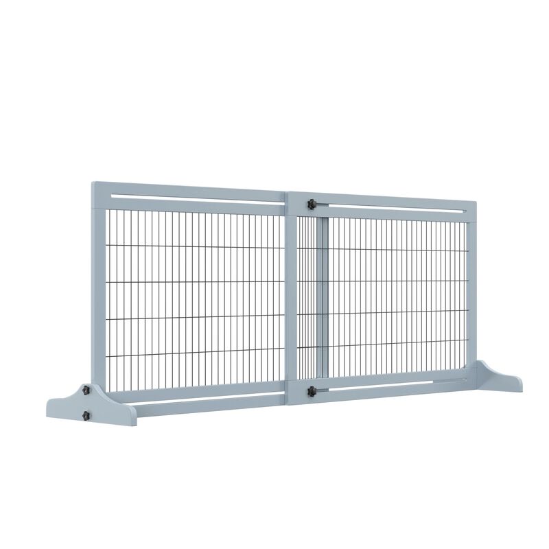 Blue Gray Pet Barrier: 72"W x 27.25"H Freestanding Adjustable Gate image number 0
