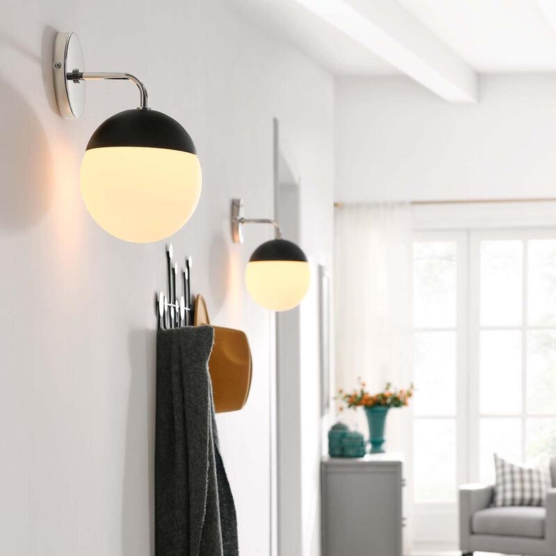 Modway Stellar 1-Light Wall Sconce in Opal Polished Nickel, Silver, 8 x 7 x 12 image number 4