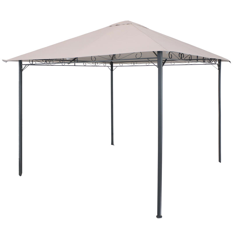 Sunnydaze 10 ft x 10 ft Steel Gazebo with Polyester Canopy Top - Gray