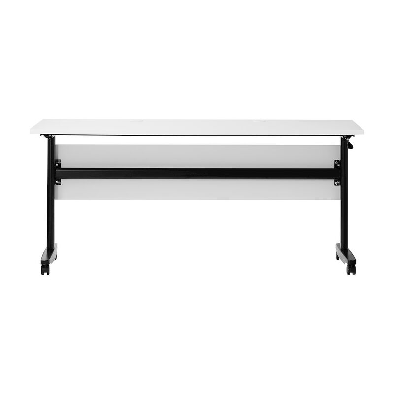 Flash Furniture 60" x 24" Nesting Flip Training Table with T-Legs, Modesty Panel, White Tabletop image number 5
