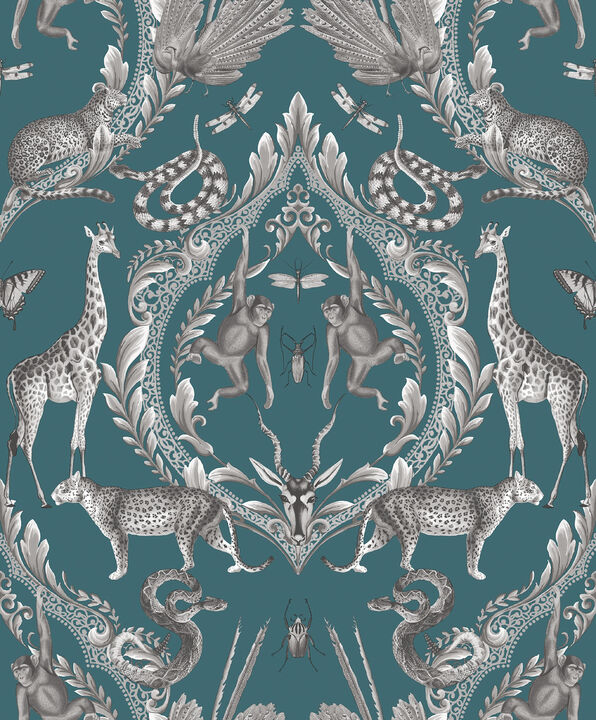 Bazaar Menagerie Blue Wallpaper G78313