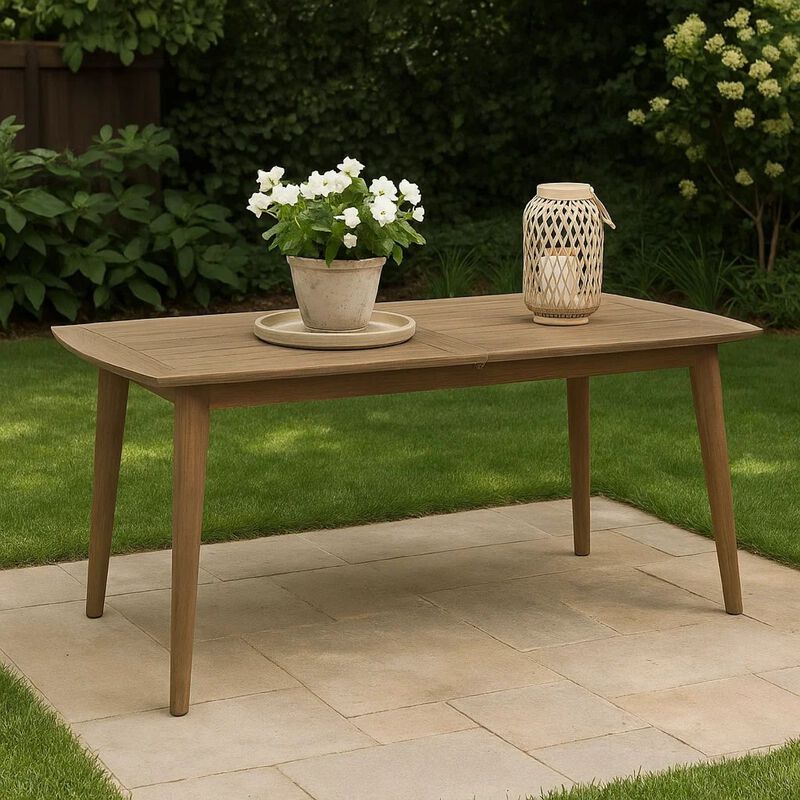 Sumona Outdoor Dining Table, Extendable, Brown Acacia Wood, 71-95 Inch image number 7