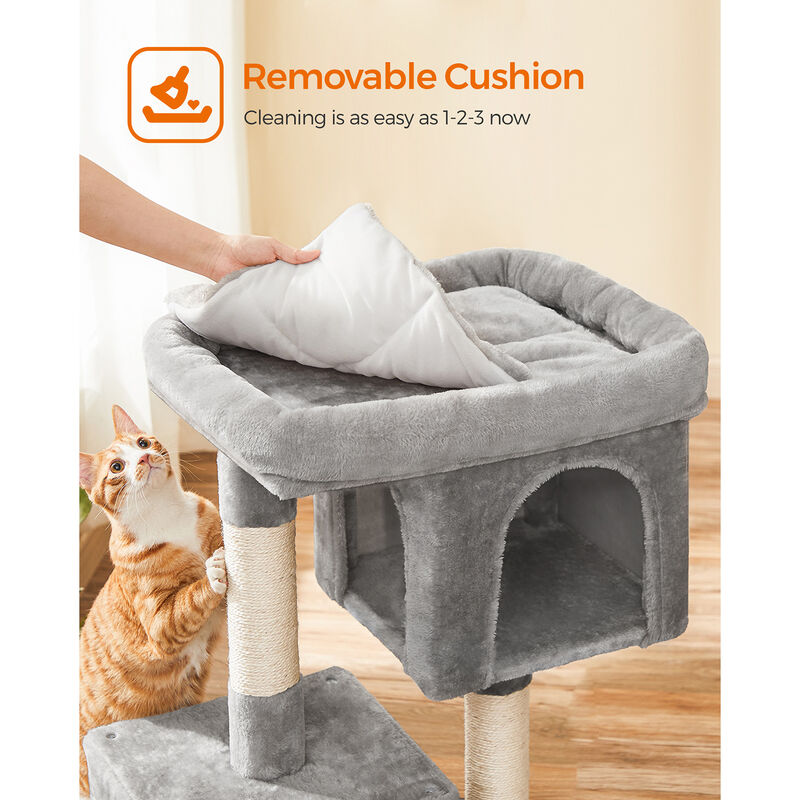 Compact 33.1 Inch Cat Tower for Large Cats with Condo and Post image number 5