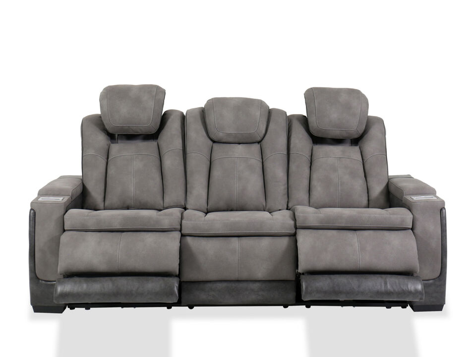 Ashley Next-Gen DuraPella Dual Power Reclining Sofa in Gray