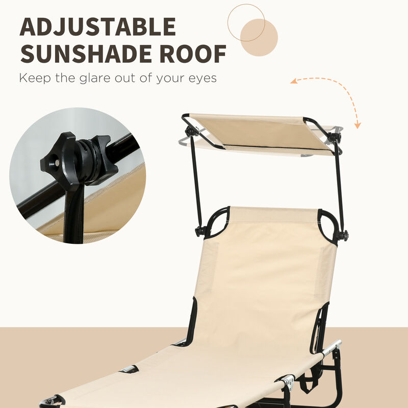 Hivvago 2-Piece Poolside Chaise Lounge Set with Sunshade image number 4