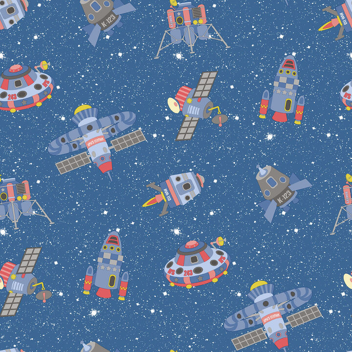 Tiny Tots 2 Spaceships Blue Wallpaper G78411